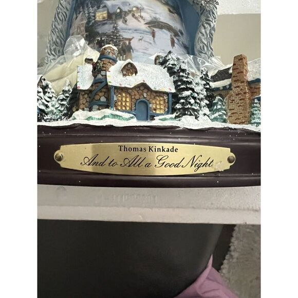 Bradford Thomas Kinkade "AND TO ALL A GOOD NIGHT" Illuminated Figurine 12" Tall - Picture 3 of 3